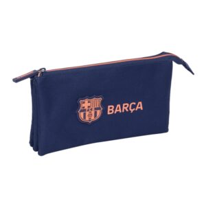 safta f.c.barcelona 2ª equipacion portatodo 3 compartimentos con cremalleras bolsillo interior 0.6l 220x30x120mm color azul marino