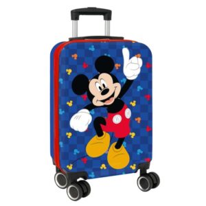 safta mickey mouse good day maleta trolley de cabina 20” cierre con candado organizador con cremallera cintas con pvc asa flexible de pvc 40.1l 345x200x550mm color azul marino