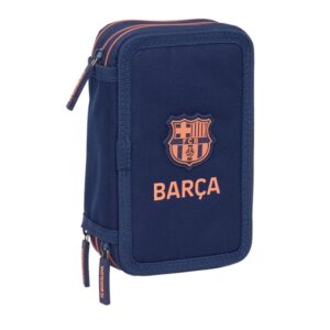 safta f.c.barcelona 2ª equipacion plumier de 3 pisos 37 piezas 1.3l goma lapiz boligrafos sacapuntas reglas 16 colores 14 rotuladores 125x55x195mm color azul marino