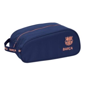 safta f.c.barcelona 2ª equipacion zapatillero compartimento ovalado con cremallera asa lateral 9.18l 340x180x150mm color azul marino