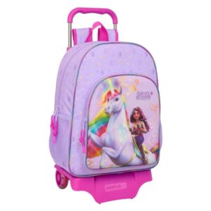 safta unicorn academy mochila con carro portabotellas tirador doble hombreras ergonomicas mochila extraible ruedas de goma 21l 330x140x420mm color rosa