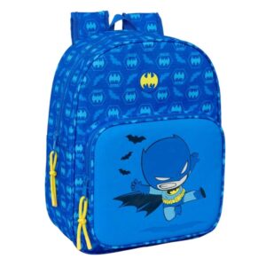 safta batman preescolar mochila infantil adaptable a carro portabotellas hombreras ergonomicas bolsillo frontal 10l 260x110x340mm color azul