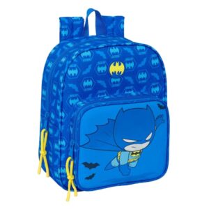 safta batman preescolar mochila guarderia adaptable a carro cremallera tarjeta de identificacion asa superior 6l 220x100x270mm color azul