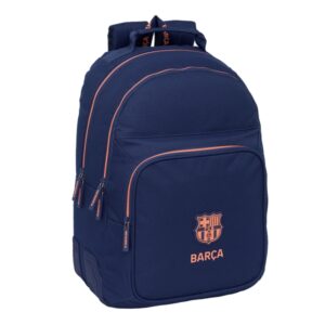 safta f.c.barcelona 2ª equipacion mochila con 2 compartimentos antirozaduras adaptable a carro portabotellas tirador doble hombreras ergonomicas 20l 320x150x420mm color azul marino