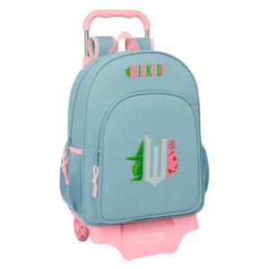 safta wicked mochila con carro portabotellas doble tirador hombreras acolchadas mochila extraible ruedas de goma 21l color turquesa