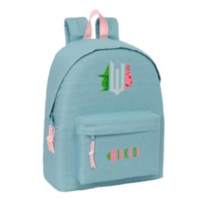 safta wicked mochila bolsillo frontal hombreras acolchadas doble tirador en cremallera asa superior 20.8l 330x150x420mm color turquesa