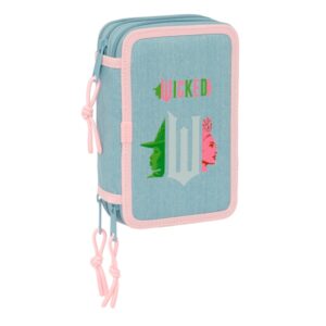 safta wicked plumier de 3 pisos 37 piezas 1.3l goma lapiz boligrafos sacapuntas reglas 16 colores 14 rotuladores 125x55x195mm color turquesa