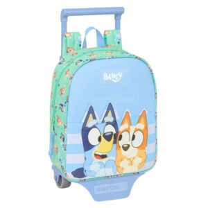 safta bluey sisters mochila con carro tarjeta id asa superior mochila extraible material resistente 6l 220x100x270mm color azul