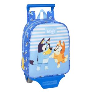 safta bluey let's play mochila con carro tarjeta id asa superior mochila extraible carro resistente 6l 220x100x270mm color azul