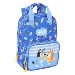 safta bluey let's play mochila infantil bolsillo frontal hombreras acolchadas asa forrada 4.5l material resistente 200x80x280mm color azul