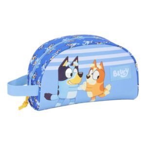 safta bluey let's play neceser de 3.75l cremallera asa lateral adapatable a carro bolsillo interior 260x90x160mm color azul