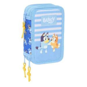safta bluey let's play plumier de 3 pisos 37 piezas 1.3l goma lapiz boligrafos sacapuntas reglas 16 colores 14 rotuladores 125x55x195mm color azul