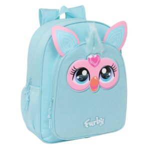 safta furby mochila adaptable a carro portabotellas tirador doble hombreras ergonomicas acolchadas bolsillo frontal asa de mano superior 15l 320x120x380mm color azul claro