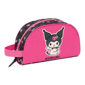 safta kuromi neceser de 3.75l cremallera asa lateral adapatable a carro bolsillo interior 260x90x160mm color negro y rosa