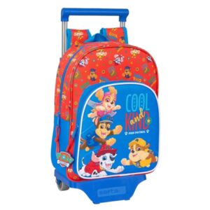 safta paw patrol cool mochila con carro portabotellas hombreras acolchadas bolsillo frontal asa superior mochila extraible material resistente 10l 26x11x67cm color rojo y azul