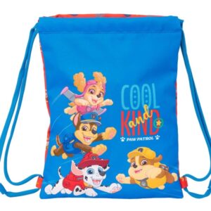 safta paw patrol cool saco plano bolsillo con cremallera cierre con cordones 3l 260x10x340mm color azul