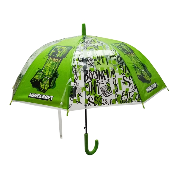 safta minecraft tnt paraguas manual de 76cm 8 paneles asa y punta de pvc poe transparente nervios de acero de 8mm color verde