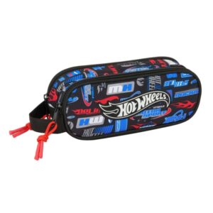 safta hot wheels portatodo 2 compartimentos con cremalleras asa lateral 1l 210x60x80mm color azul