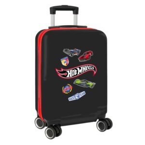 safta hot wheels maleta trolley de cabina 20” cierre con candado interior forrado ruedas giratorias mango extensible material abs y pc 40.1l 345x200x550mm color negro