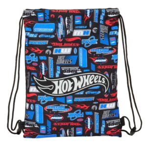 safta hot wheels saco plano bolsillo con cremallera cierre con cordones ligero y portatil 3l 260x10x340mm color azul