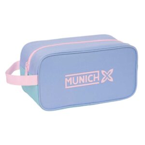 safta munich mellow zapatillero asa lateral material resistente facil de limpiar 29x15x14cm color azul claro