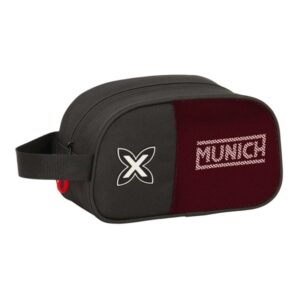 safta munich vulcan neceser de 5l cremallera asa lateral adapatable a carro 260x120x150mm color negro y rojo