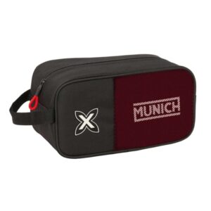 safta munich vulcan zapatillero asa lateral 6l facil transporte 290x140x150mm color negro y rojo