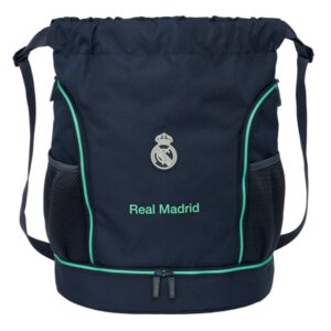 safta real madrid 2ª equipacion 25/26 saco mochila bolsillo interior con cremallera bolsillos laterales hombreras ajustables 21.93l 340x150x430mm color azul marino