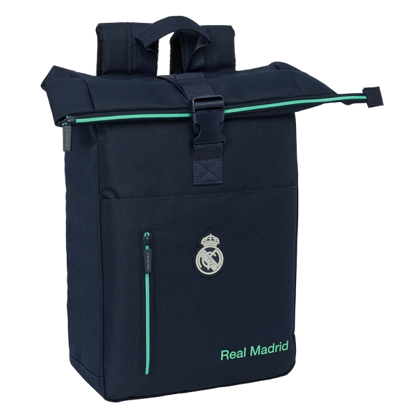 safta real madrid 2ª equipacion 25/26 mochila para portatil hasta 15.6" cremallera interior acolchado hombreras acolchadas asa superior 15.3l 280x130x420mm color azul marino