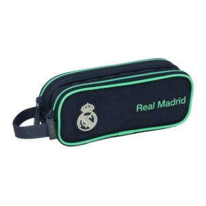 safta real madrid 2ª equipacion 25/26 portatodo 2 compartimentos con cremalleras asa lateral 1l 210x60x80mm color azul marino