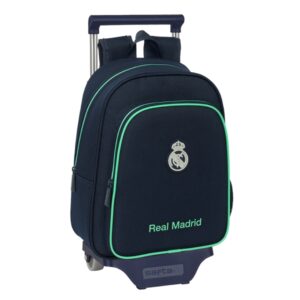 safta real madrid 2ª equipacion 25/26 mochila con carro portabotellas hombreras ergonomicas bolsillo frontal asa superior mochila extraible 10l 27x10x67cm color azul marino