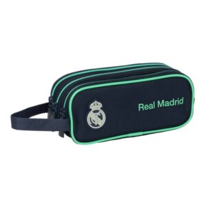 safta real madrid 2ª equipacion 25/26 portatodo 3 compartimentos con cremalleras asa lateral 1.25 l 1.25l 210x70x85mm color azul marino