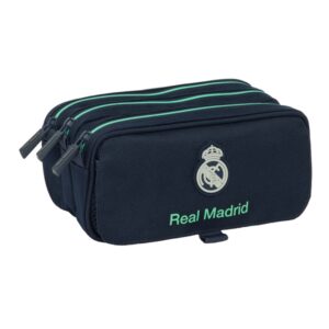 safta real madrid 2ª equipacion 25/26 portatodo 3 compartimentos con cremalleras bolsillo frontal cinta adaptable 1.72l 215x80x100mm color azul marino