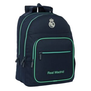 safta real madrid 2ª equipacion 25/26 mochila con 2 compartimentos adaptable a carro portabotellas 2 compartimentos tirador doble 21.5l 320x160x420mm color azul marino