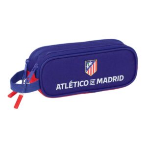 safta atletico de madrid portatodo 2 compartimentos con cremalleras asa lateral 1l 210x60x80mm color azul marino