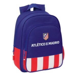 safta atletico de madrid mochila infantil adaptable a carro portabotellas hombreras acolchadas bolsillo frontal asa de mano superior 9l 270x100x330mm color azul marino