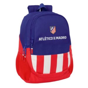 safta atletico de madrid mochila adaptable a carro portabotellas dos compartimentos grandes tirador doble hombreras ergonomicas asa de mano 23l 320x160x440mm color azul marino
