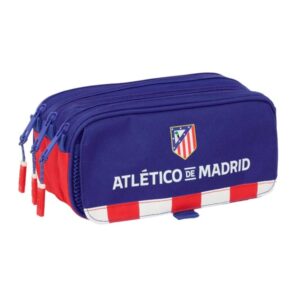 safta atletico de madrid portatodo 3 compartimentos con cremalleras bolsillo frontal cinta adaptable 1.72l 215x80x100mm color azul marino