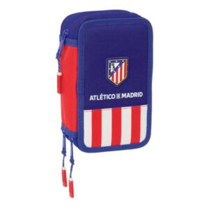 safta atletico de madrid plumier de 3 pisos 37 piezas 1.3l goma lapiz boligrafos sacapuntas reglas 16 colores 14 rotuladores 125x55x195mm color azul marino