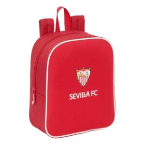 safta sevilla fc mochila guarderia adaptable a carro tarjeta de identificacion asa superior comoda resistente al agua 220x100x270mm color rojo