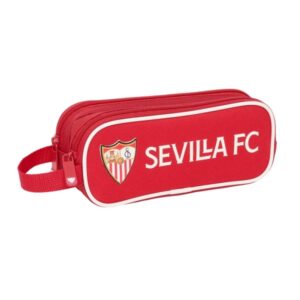 safta sevilla fc portatodo 2 compartimentos con cremalleras 1l asa lateral resistente al agua 210x60x80mm color rojo