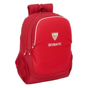 safta sevilla fc mochila adaptable a carro portabotellas dos compartimentos grandes tirador doble hombreras ergonomicas y acolchadas asa de mano superior 23l 320x160x440mm color rojo