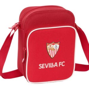 safta sevilla fc bandolera cremallera bolsillo frontal bandolera ajustable resistente al agua 2l compartimento trasero con velcro 160x60x220mm color rojo