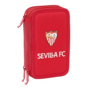 safta sevilla fc plumier de 3 pisos 37 piezas 1.3l goma lapiz boligrafos sacapuntas reglas 16 colores 14 rotuladores 125x55x195mm color rojo