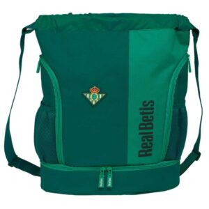 safta real betis balompie saco mochila resistente al agua bolsillos laterales hombreras ajustables gran capacidad (21.93l) bolsillo interior con cremallera 340x150x430mm color verde