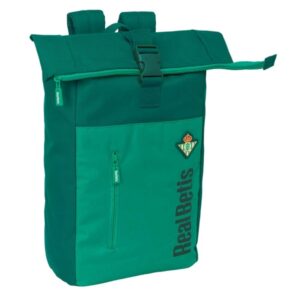 safta real betis balompie mochila para portatil hasta 15.6" cremallera interior acolchado repelente al agua hombreras ergonomicas asa superior 280x130x420mm color verde