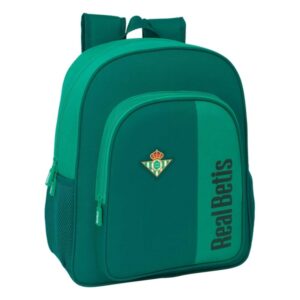 safta real betis balompie mochila adaptable a carro portabotellas doble tirador en cremallera hombreras ergonomicas y acolchadas resistente al agua 15l 320x120x380mm color verde