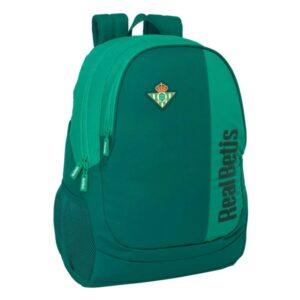 safta real betis balompie mochila adaptable a carro portabotellas dos compartimentos grandes tirador doble hombreras ergonomicas resistente al agua 23l 320x160x440mm color verde