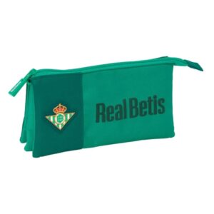 safta real betis balompie portatodo 3 compartimentos con cremalleras bolsillo interior resistente al agua 220x30x120mm color verde