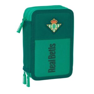 safta real betis balompie plumier de 3 pisos 37 piezas 1.3l goma lapiz boligrafos sacapuntas reglas 16 colores 14 rotuladores 125x55x195mm color verde